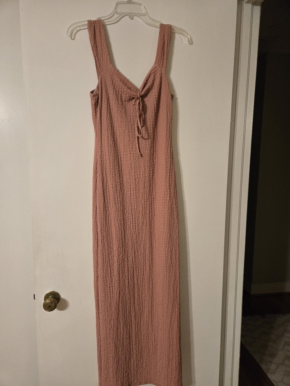 See You Monday Blush Textured Sleeveless Maxi Dress